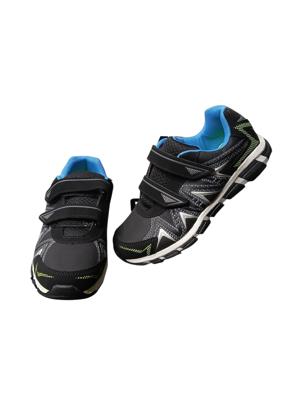 Athletic Works Kids Black & Blue Athletic Velcro Sneakers